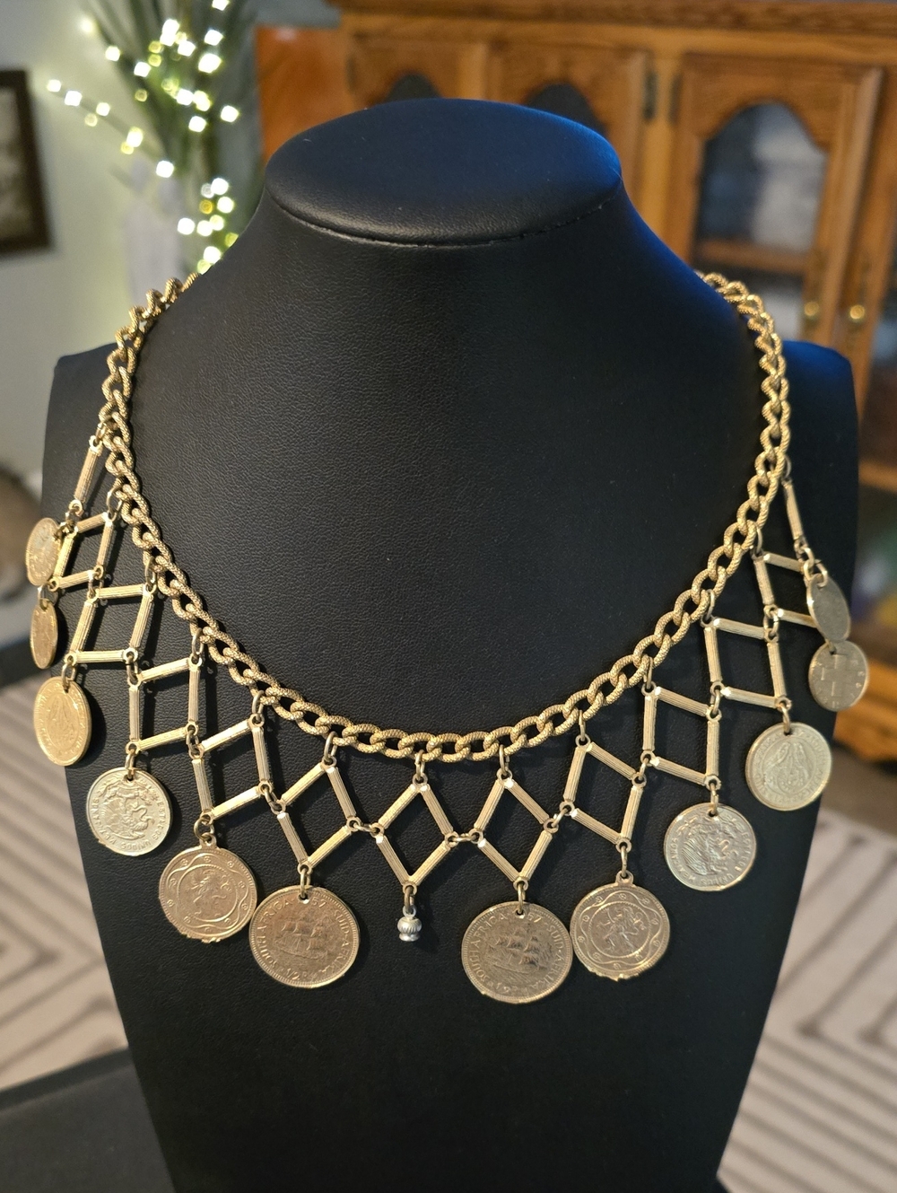 Gold-Tone Coin Fringe Necklace - Women Jewelry